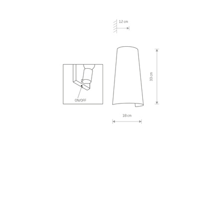 Nowodvorski Kinkiet z włącznikiem czarno złoty FARO 