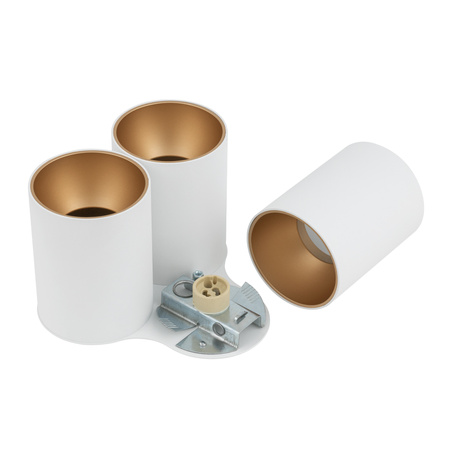 Nowodvorski Lampa punktowa natynkowa potrójna biało złota EYE TONE 