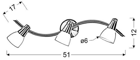 Lampa ścienna listwa 3X40W G9 nikiel chrom biały SELIA 93-69993