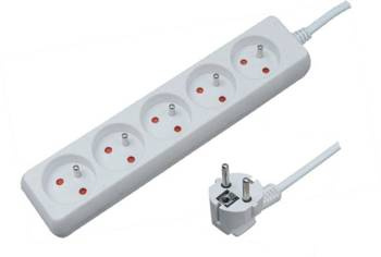 Przedłużacz 5G 3m Z/U  biały ELEKTRO