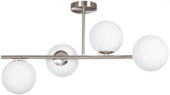 Lampa sufitowa Milano srebrna 4xE14 mleczne kule