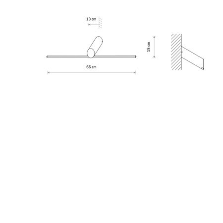 Kinkiet SLASH LED czarny 10W 3000K 66cm Nowodvorski 11431