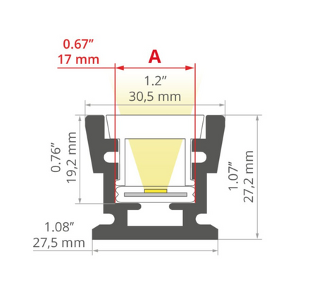 Lampa najazdowa liniowa  HR-MAX do kostki brukowej IP68 4,9W 4000K 1m
