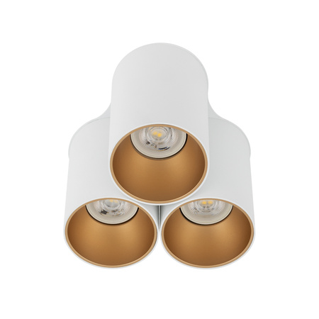 Nowodvorski Lampa punktowa natynkowa potrójna biało złota EYE TONE 