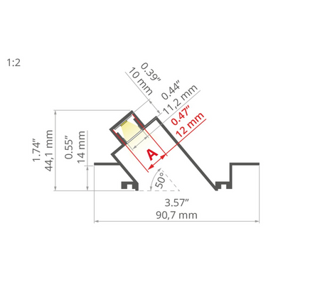 Profil LED POKET srebrny nieadowany KLUŚ 3m