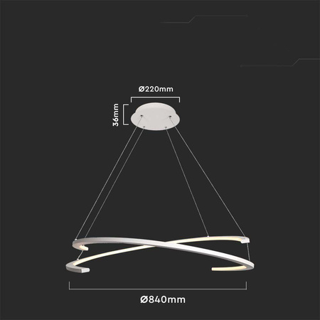 Oprawa Zwieszana V-TAC LED 48W 80x120cm Ściemnialna VT-7908 4000K 5150lm