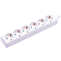 Przedłużacz 6 gniazd V-TAC (3G 1.5MM2 X 3M) Biały VT-1106