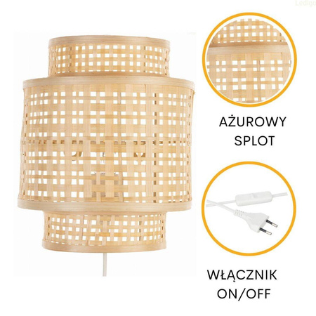 Kinkiet bambusowy BOHO TH5B biały