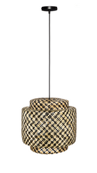 Lampa wisząca BOHO bambusowa dwukolorowa 38cm IKE40BW