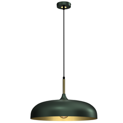 Lampa wisząca LINCOLN zielona złota 1xE27