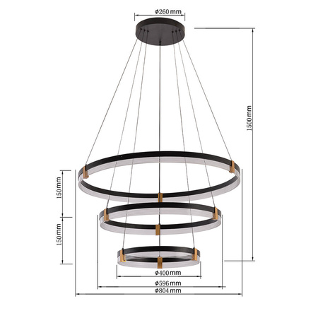 Light prestige Plum 3 lampa wisząca czarna LP-0407/3P BK