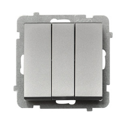 Łącznik potrójny zwierny Ospel Sonata Srebrny Mat