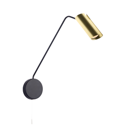 Light prestige Futuro 1 kinkiet złoty/czarny z wysięgnikiem LP-17001/1WL GD/BK