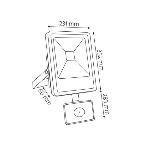 OPRAWA NAŚWIETLACZ LED RALF 50W Z CZUJKĄ PIR 6000K 2950lm czarny