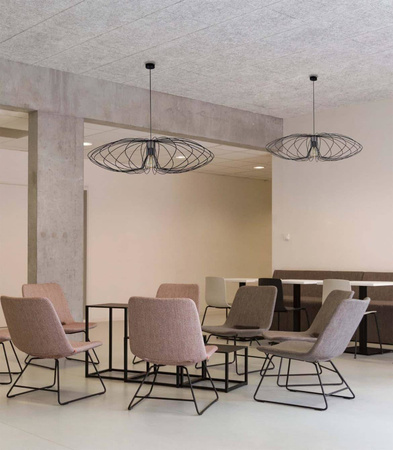 Lampa wisząca z szerokim, drucianym kloszem K-3408 CZARNY z serii TIZI