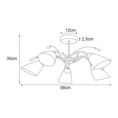 Lampa sufitowa K-JSL-72018/5C CHR z serii TAURUS