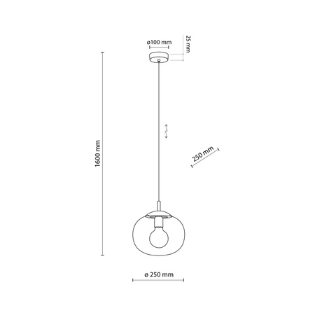 Lampa wisząca VIBE Transparent 1xE27 250
