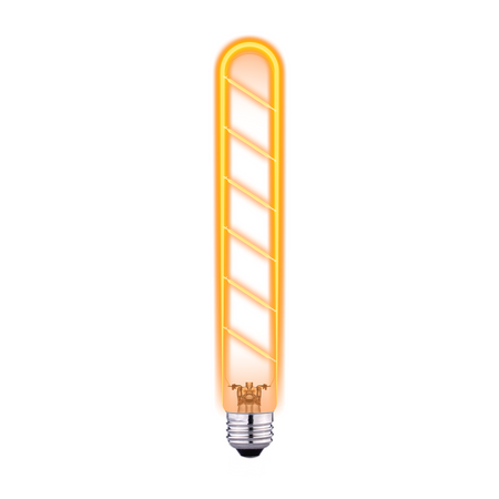Żarówka LED filament  amber  T30 tubka E27  6W 2700K długa