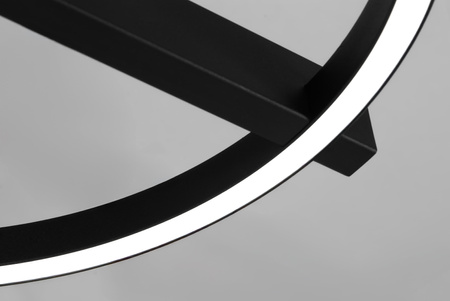 Lampa sufitowa LED do sypialni, czarny okrąg K-8231 z serii TIVOLI