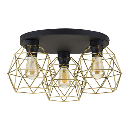 Lampa sufitowa GALAXY Black/Gold 3xE27 koło