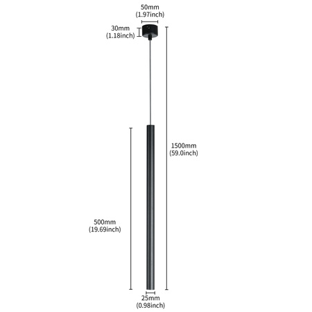 Light prestige Lungo 1 czarna lampa wisząca LP-894/1P BK