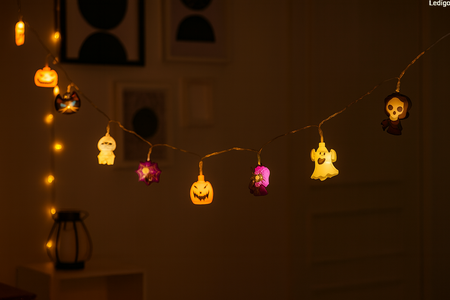 Lampki girlanda świetlna HALLOWEEN dynie duchy mumie