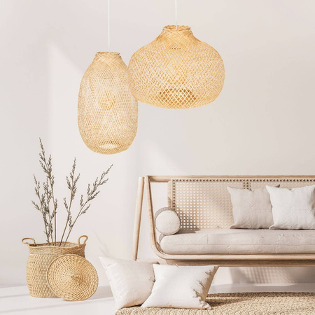 Lampa wisząca BOHO bambusowa podłużna 40cm TH05