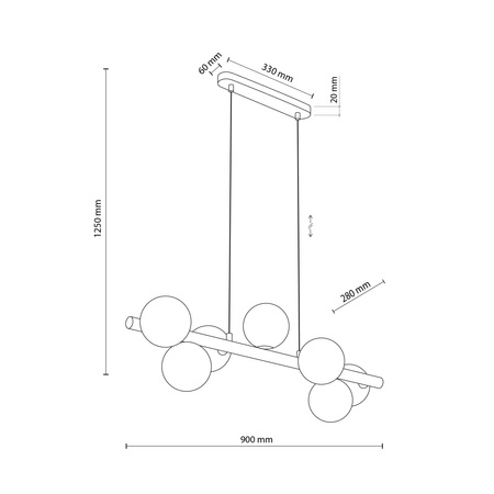 Lampa wisząca ESTERA Wood 7xG9