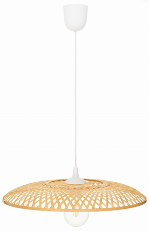 Lampa wisząca boho płaska bambusowa 45cm E27