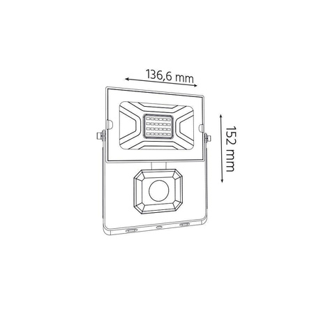 OPRAWA NAŚWIETLACZ LED RINO 30W Z CZUJKĄ PIR 4000K 2400lm czarny