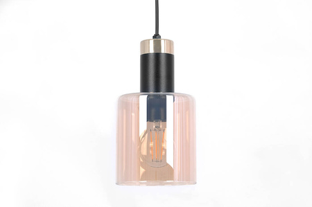 Podwójna, bursztynowa lampa wisząca na listwie  K-5256 z serii ALTO