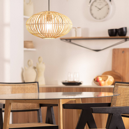 Naturalna lampa wisząca Boho Atamach bambusowa