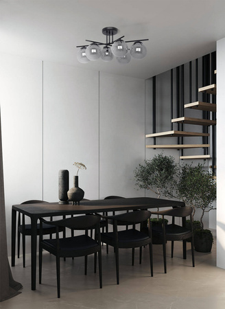 Spektakularna lampa sufitowa, grafitowe klosze K-5167 z serii GAMMA