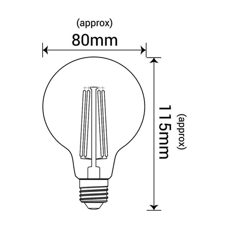 Żarówka Filament  LED G80 E27 amber  4W ciepła 2700K