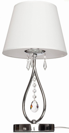 Lampka nocna stołowa lampa z abażurem chromowana Wenecja E14