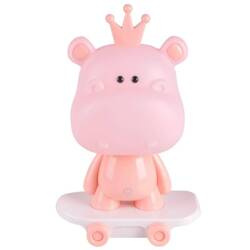Lampa nocna Led HIPOPOTAM NA DESKOROLCE Różowy 2,5W