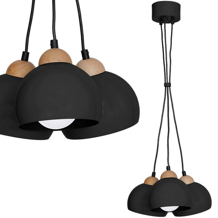 Lampa wisząca DAMA BLACK 3xE27 czarna