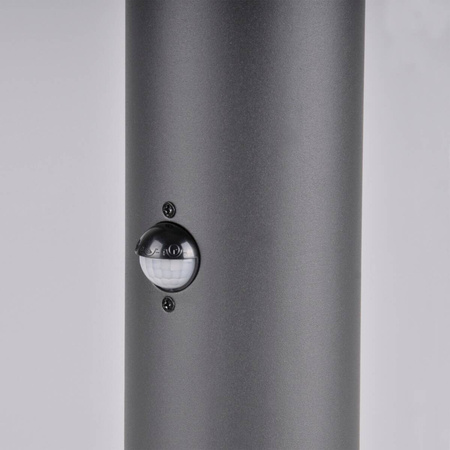 Lampa zewnętrzna DALLAS 44cm z czujnikiem ruchu i zmierzchu PIR grafit 1xE27