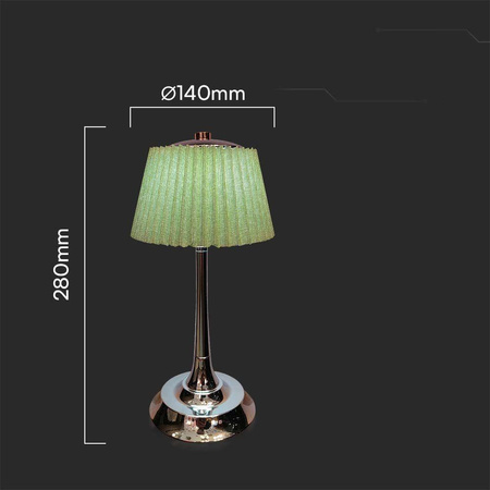 Lampka Biurkowa Nocna V-TAC 1,5W LED 28cm Ładowanie USB Ściemnianie Zielona 