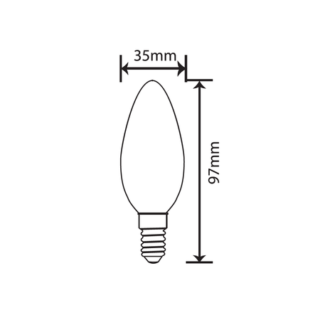 Żarówka FILAMENT LED milky C37 świeca E14 6W 540lm 3000K