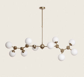 Lampa Sufitowa Metalowa Moonlight 10xG9 złota mleczne kule