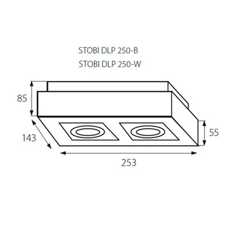 Oprawa sufitowa punktowa biała podwójna  Downlight oczko