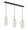 Lampa wisząca Szklana  3 x E27 listwa Marco Transparent złoty