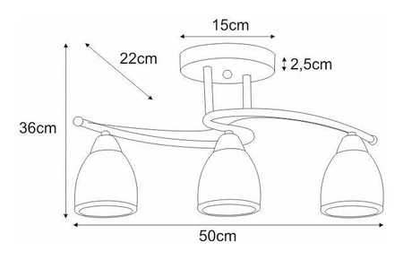 Lampa sufitowa K-JSL-8090/3 AB z serii SAMIRA