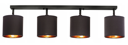 Lampa sufitowa reflektor 4xE27 listwa czarno złota 80cm