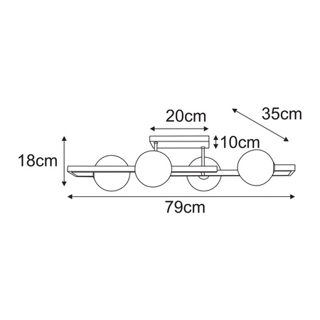 Lampa sufitowa w nowoczesnym stylu z kloszami K-5761 z serii PARMA
