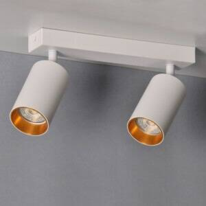 Lampa ścienno-sufitowa MARIBEL 2 GU10 biała + złote pierścienie