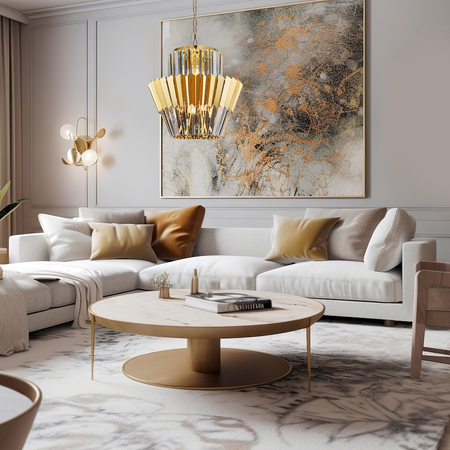 Żyrandol Lampa wisząca DONNA GOLD 9xE14