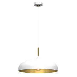 Lampa wisząca LINCOLN biała złota 1xE27