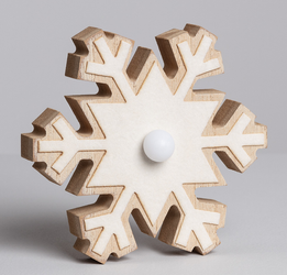 Świąteczna dekoracja drewniany płatek śniegu LED